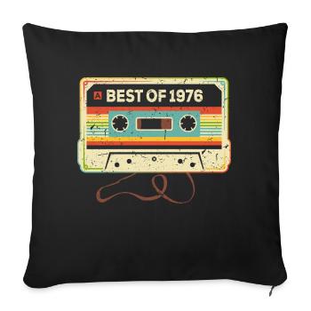 Best of 1976 Mixtape 45th Birthday Cassette - Sofa pillowcase 17,3'' x 17,3'' (45 x 45 cm) - black - Front