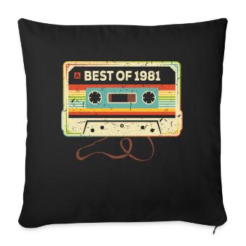 Best of 1981 Mixtape 40e anniversaire cassette - Housse de coussin décorative 45 x 45 cm - noir - Devant