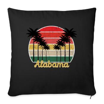 Beach Lover - Retro Alabama - Summer Grunge - Sofakissenbezug 45 x 45 cm - Schwarz - Vorne