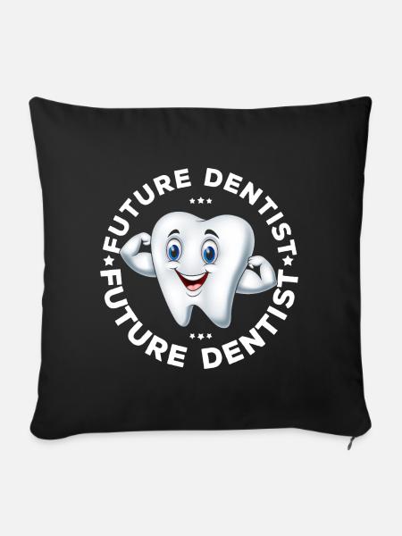 Zahnarzt Zahnärztin Zahnarzthelferin Dentist - Sofakissenbezug 45 x 45 cm - Schwarz