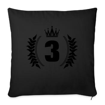 number 3 - Sofa pillowcase 17,3'' x 17,3'' (45 x 45 cm) - black - Front