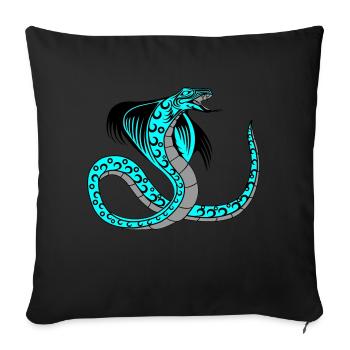 snake 02 - Sofakissenbezug 45 x 45 cm - Schwarz - Vorne