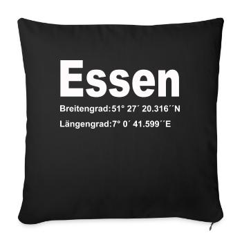 Essen, Stadt im Ruhrgebiet - Sofakissenbezug 45 x 45 cm - Schwarz - Vorne