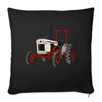 White tractor - Sofa pillowcase 17,3'' x 17,3'' (45 x 45 cm) - black - Front