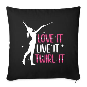 Rod turning sayings | Dancing Dancer Hobby Gift - Sofa pillowcase 17,3'' x 17,3'' (45 x 45 cm) - black - Front