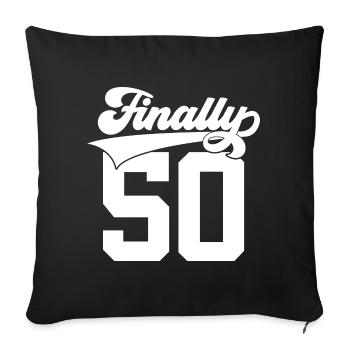 50TH BIRTHDAY FINALLY 50 VINTAGE 1976 - Sofa pillowcase 17,3'' x 17,3'' (45 x 45 cm) - black - Front