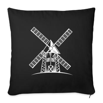 Silhouette du moulin à vent - Housse de coussin décorative 45 x 45 cm - noir - Devant