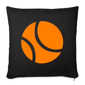 Abstract Orange Basketball - Sofa pillowcase 17,3'' x 17,3'' (45 x 45 cm) - black - Front