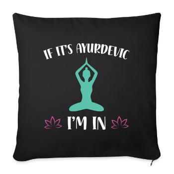 Ayurveda Gift | Spirituality Ayurweda Massage - Sofa pillowcase 17,3'' x 17,3'' (45 x 45 cm) - black - Front
