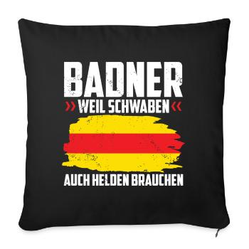 Badner Geschenke | Baden Badisch Badener Karlsruhe - Sofakissenbezug 45 x 45 cm - Schwarz - Vorne