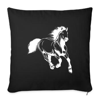 pferd reiten tier - Sofakissenbezug 45 x 45 cm - Schwarz - Vorne