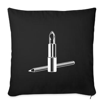 Lippenstift Symbol Make up - Sofakissenbezug 45 x 45 cm - Schwarz - Vorne