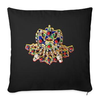 Kabyle afzim jewelry - Sofa pillowcase 17,3'' x 17,3'' (45 x 45 cm) - black - Front