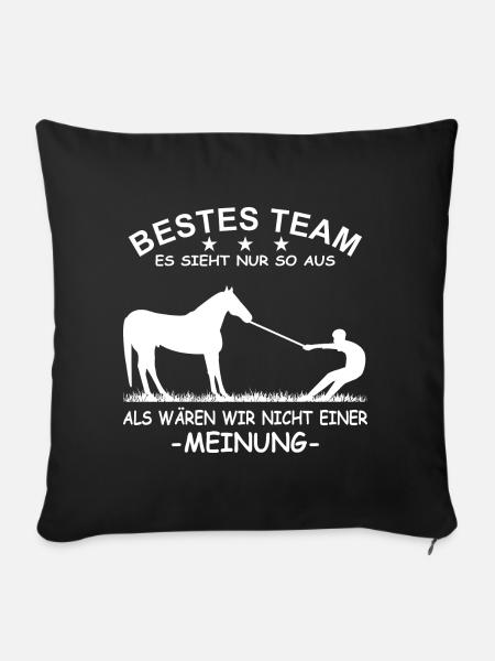 Bestes Team Führungskraft Pferd Reiterin - Sofakissenbezug 45 x 45 cm - Schwarz