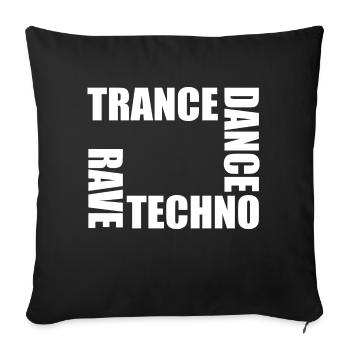 rave techno dance trance - Housse de coussin décorative 45 x 45 cm - noir - Devant