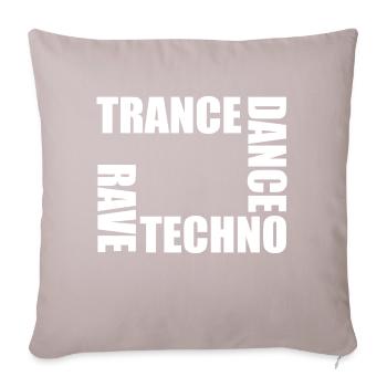 rave techno dance trance - Housse de coussin décorative 45 x 45 cm - taupe clair - Devant