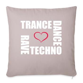 techno dance trance rave - Housse de coussin décorative 45 x 45 cm - taupe clair - Devant
