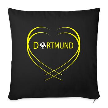 dortmund herz - Sofakissenbezug 45 x 45 cm - Schwarz - Vorne