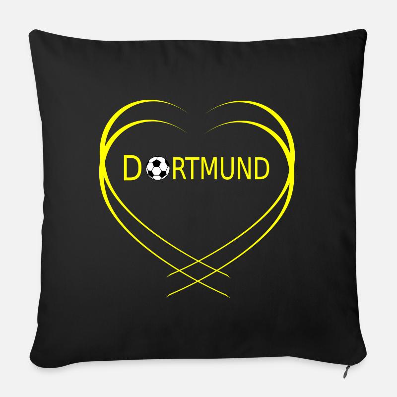 dortmund herz - Sofakissenbezug 45 x 45 cm - Schwarz