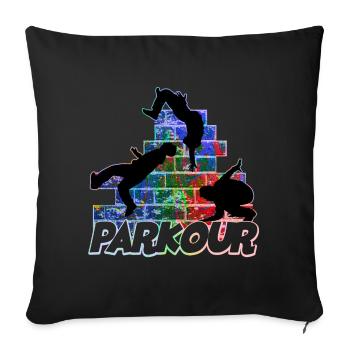 Parkour Freerunner Traceur Le Parcourshirt - Sofa pillowcase 17,3'' x 17,3'' (45 x 45 cm) - black - Front