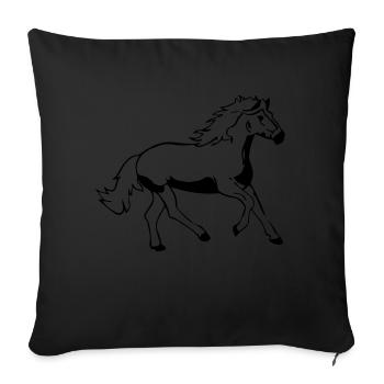 horse - Sofa pillowcase 17,3'' x 17,3'' (45 x 45 cm) - black - Front