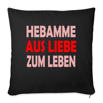 Hebamme - Sofakissenbezug 45 x 45 cm - Schwarz - Vorne