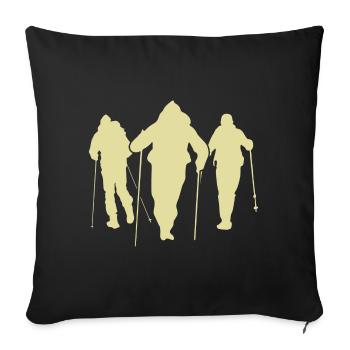 Nordic Walking Silhouette Team - Sofa pillowcase 17,3'' x 17,3'' (45 x 45 cm) - black - Front