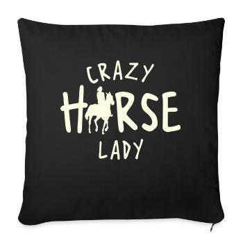 Crazy Horse Lady Horses Horse Rider - Sofakissenbezug 45 x 45 cm - Schwarz - Vorne