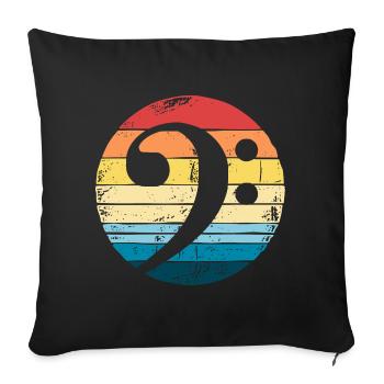 Bassist Bass BassEr Retro Bass Wrench - Sofa pillowcase 17,3'' x 17,3'' (45 x 45 cm) - black - Front