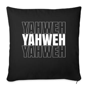 YAHWEH - Vêtements chrétiens - Housse de coussin décorative 45 x 45 cm - noir - Devant