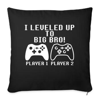 J’ai monté de niveau à Big Bro - Housse de coussin décorative 45 x 45 cm - noir - Devant