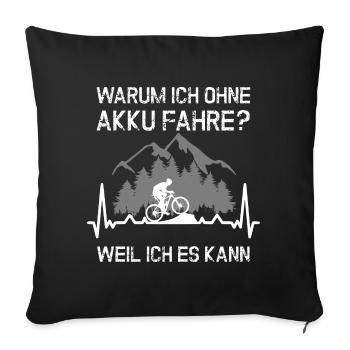 MTB - Heartbeat - OHNE AKKU - Mountainbike - Sofakissenbezug 45 x 45 cm - Schwarz - Vorne