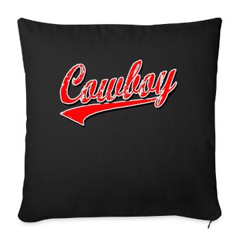 country cowboy western rodéo indien équitation cheval - Housse de coussin décorative 45 x 45 cm - noir - Devant