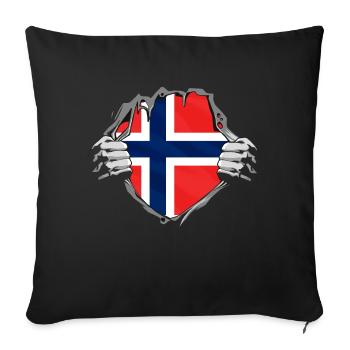Norwegian flag Norway - Sofa pillowcase 17,3'' x 17,3'' (45 x 45 cm) - black - Front
