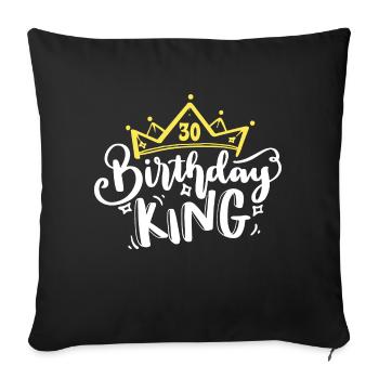 Birthday King 30 years 30th birthday King Crown - Sofa pillowcase 17,3'' x 17,3'' (45 x 45 cm) - black - Front
