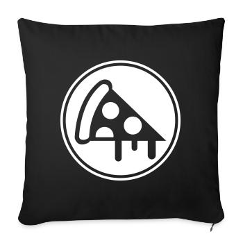 Silhouette de l’icône de la pizza - Housse de coussin décorative 45 x 45 cm - noir - Devant