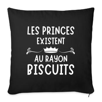 prince, prince humour, je suis un prince - Housse de coussin décorative 45 x 45 cm - noir - Devant