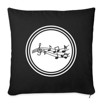 Musical notes sign - Sofa pillowcase 17,3'' x 17,3'' (45 x 45 cm) - black - Front