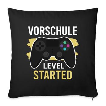 Vorschule Level Started - Sofakissenbezug 45 x 45 cm - Schwarz - Vorne
