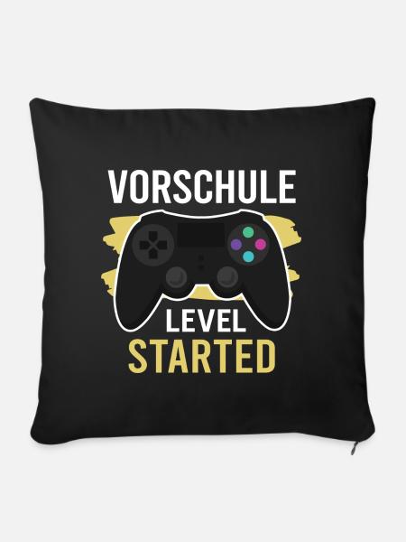 Vorschule Level Started - Sofakissenbezug 45 x 45 cm - Schwarz