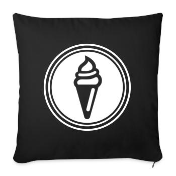 Icône d’icône de glace - Housse de coussin décorative 45 x 45 cm - noir - Devant