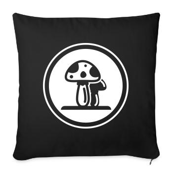 Icône Champignons - Housse de coussin décorative 45 x 45 cm - noir - Devant