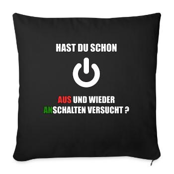 Drôle d’étudiant en informatique Coder Programmeur - Housse de coussin décorative 45 x 45 cm - noir - Devant
