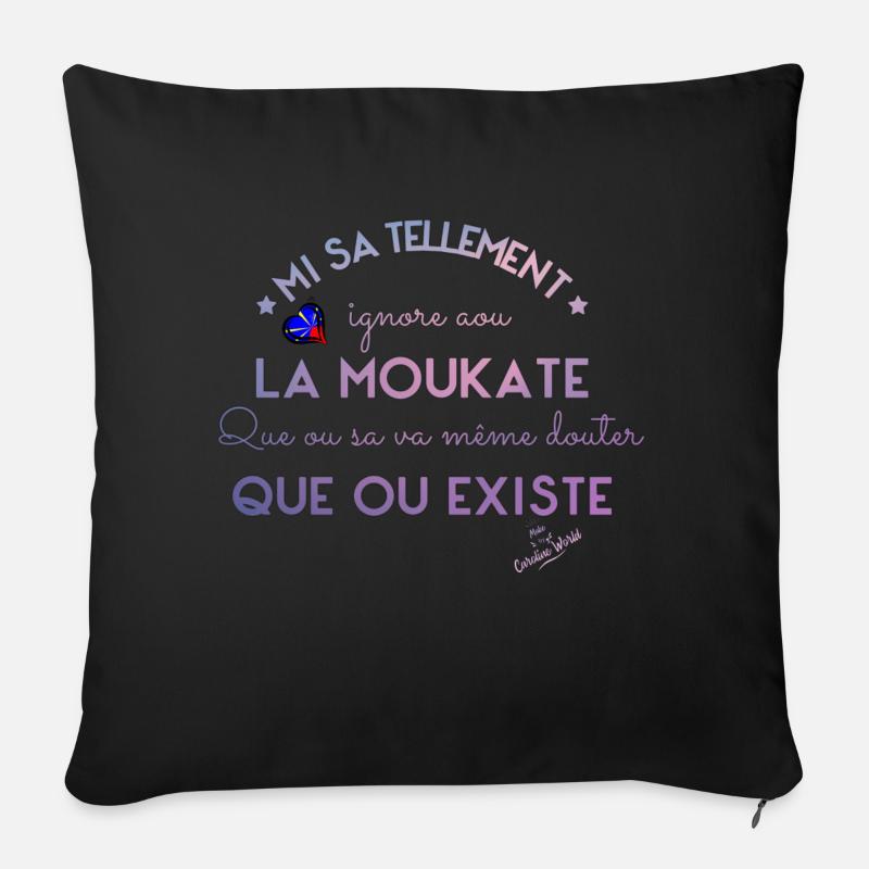 Humour la moukate - Housse de coussin décorative 45 x 45 cm - noir