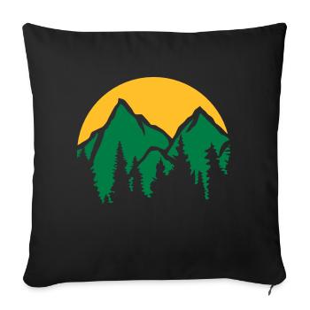 Montagnes Soleil Conifères - Housse de coussin décorative 45 x 45 cm - noir - Devant