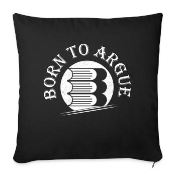 Né pour plaider avocat avocat - Housse de coussin décorative 45 x 45 cm - noir - Devant