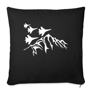 Jets über den Bergen - Sofakissenbezug 45 x 45 cm - Schwarz - Vorne