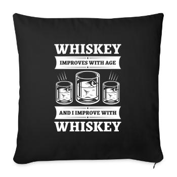Whiskey Improves With Age - Sofa pillowcase 17,3'' x 17,3'' (45 x 45 cm) - black - Front