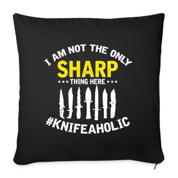 Knife Collector Designs Messerfan Knife Maker - Sofa pillowcase 17,3'' x 17,3'' (45 x 45 cm) - black - Front