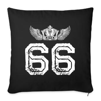 66 Number crown - Sofa pillowcase 17,3'' x 17,3'' (45 x 45 cm) - black - Front